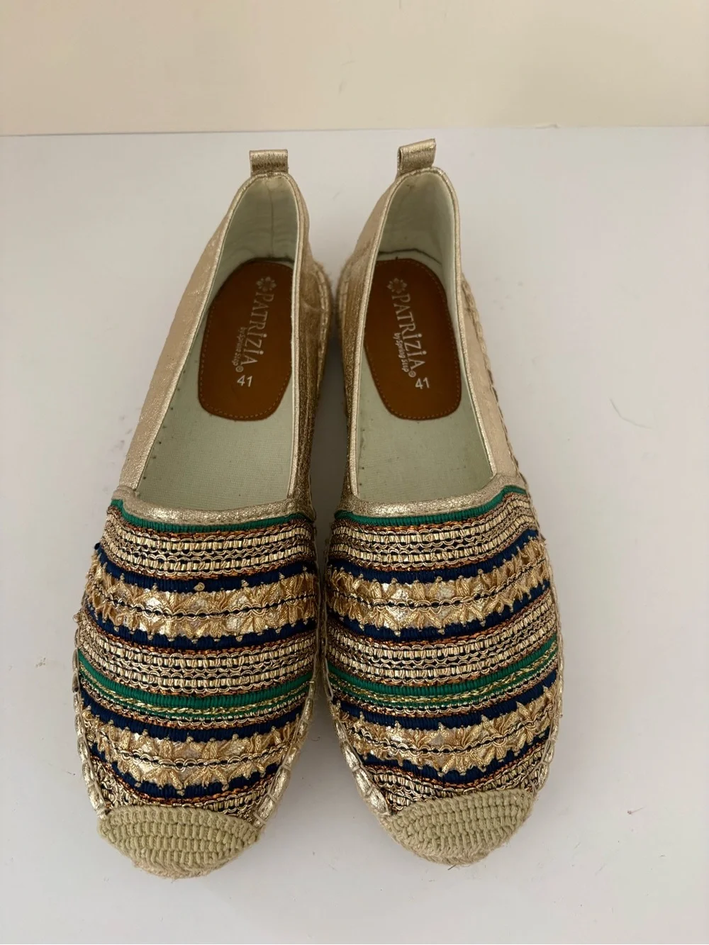 Patrizia by Spring Step Raiatea Espadrille/ Flats Metallic Gold. Sz 41 (9.5-10)